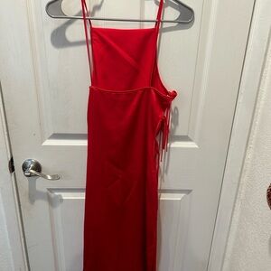 Zara dress size Small red satin with three ties on the side ❗️